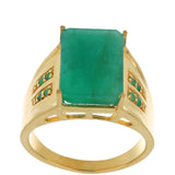 Inel din Argint 925 Placat cu Aur ( 6.34 grame ) cu Smarald Brazilian 7.87 Carate