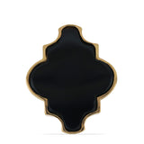 Inel din Argint 925 Placat cu Aur ( 6.07 grame ) cu Onix Negru Suwar 10.96 Carate
