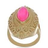 Inel din Argint 925 Placat cu Aur ( 10.14 grame ) cu Opal Etiopian Lega Dembi Roz 1.89 Carate