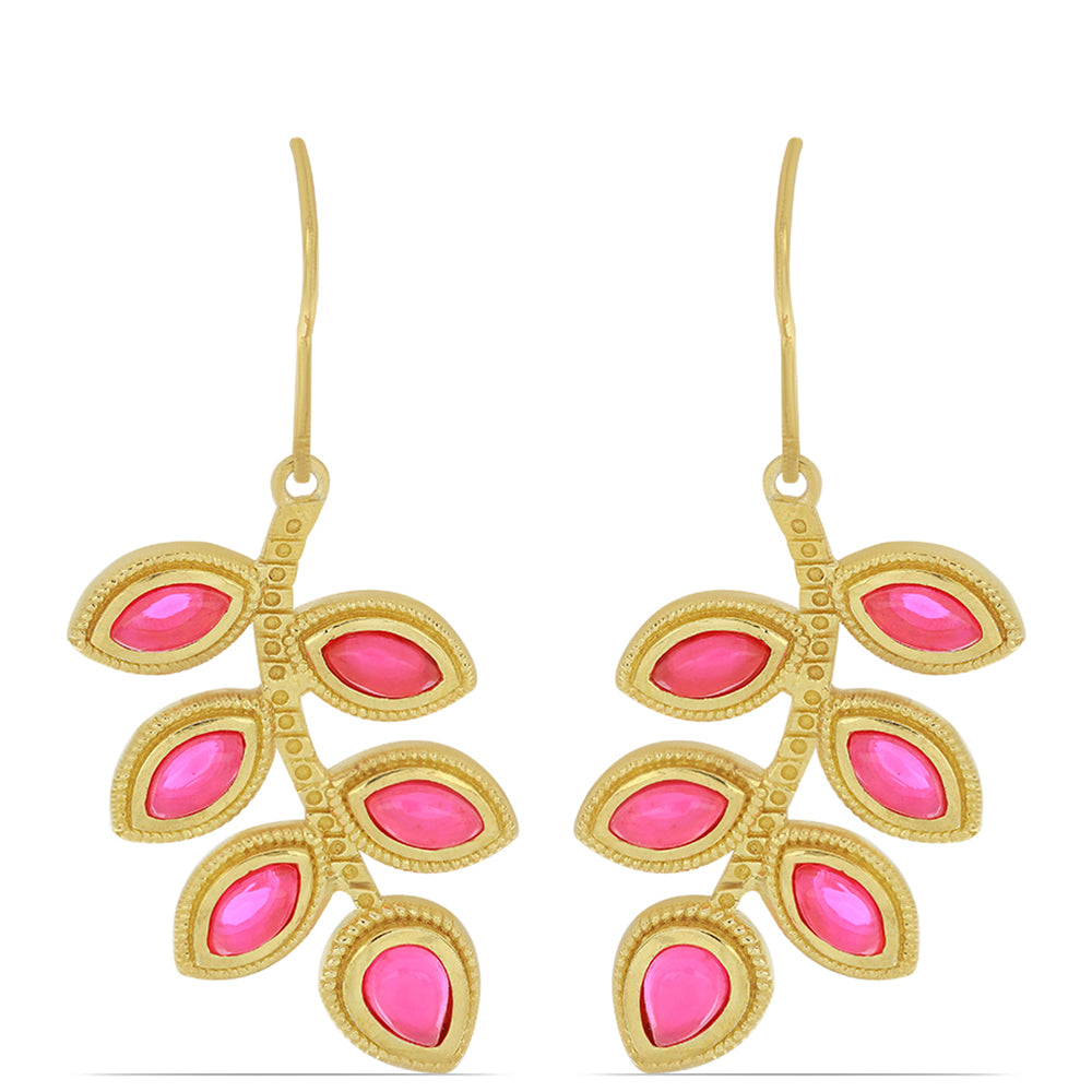 Cercei din Argint 925 Placat cu Aur ( 9.62 grame ) cu Opal Etiopian Lega Dembi Roz 2.64 Carate