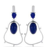Cercei din Argint 925 ( 7.77 grame ) cu Lapis Lazuli Badakhshan și Topaz Alb 10.51 Carate