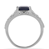 Inel din Argint 925 ( 3.08 grame ) cu Safir Albastru Rosebery și Topaz Alb 3.91 Carate