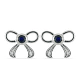 Cercei din Argint 925 ( 3.84 grame ) cu Safir Albastru Rosebery 0.71 Carate