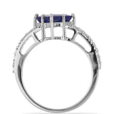 Inel din Argint 925 ( 3.18 grame ) cu Safir Albastru Rosebery și Topaz Alb 4.1 Carate