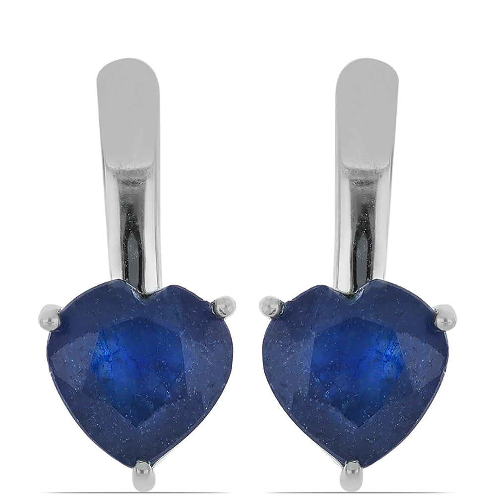 Cercei din Argint 925 ( 3.12 grame ) cu Safir Albastru Rosebery 3.58 Carate