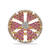 Inel din Argint 925 Placat cu Aur ( 5.18 grame ) cu Rubin Malagasy și Topaz Alb 1.62 Carate