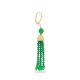 Cercei din Argint 925 Placat cu Aur ( 5.38 grame ) cu Agat Verde 17.88 Carate