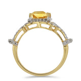 Inel din Argint 925 Placat cu Aur ( 5.33 grame ) cu Citrin Ural și Topaz Alb 4.44 Carate