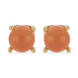 Cercei din Argint 925 Placat cu Aur ( 1.41 grame ) cu Opal Etiopian Lega Dembi Portocaliu 1.03 Carate