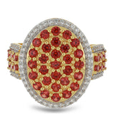 Inel din Aur de 9K ( 4.71 grame ) cu Safir Roșu Rosebery și Zircon Alb Natural 2.46 Carate