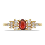 Inel din Aur de 9K ( 1.85 grame ) cu Safir Roșu Rosebery și Zircon Alb 1.16 Carate