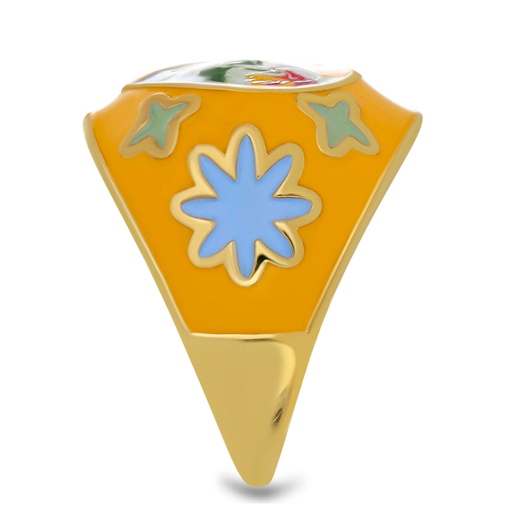 Inel din Argint 925 Placat cu Aur ( 8.9 grame ) cu Email