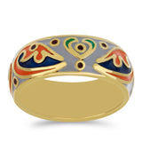 Inel din Argint 925 Placat cu Aur ( 5.21 grame ) cu Email