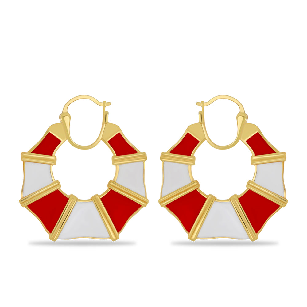 Cercei din Argint 925 Placat cu Aur ( 13.32 grame ) cu Email