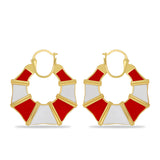 Cercei din Argint 925 Placat cu Aur ( 13.32 grame ) cu Email