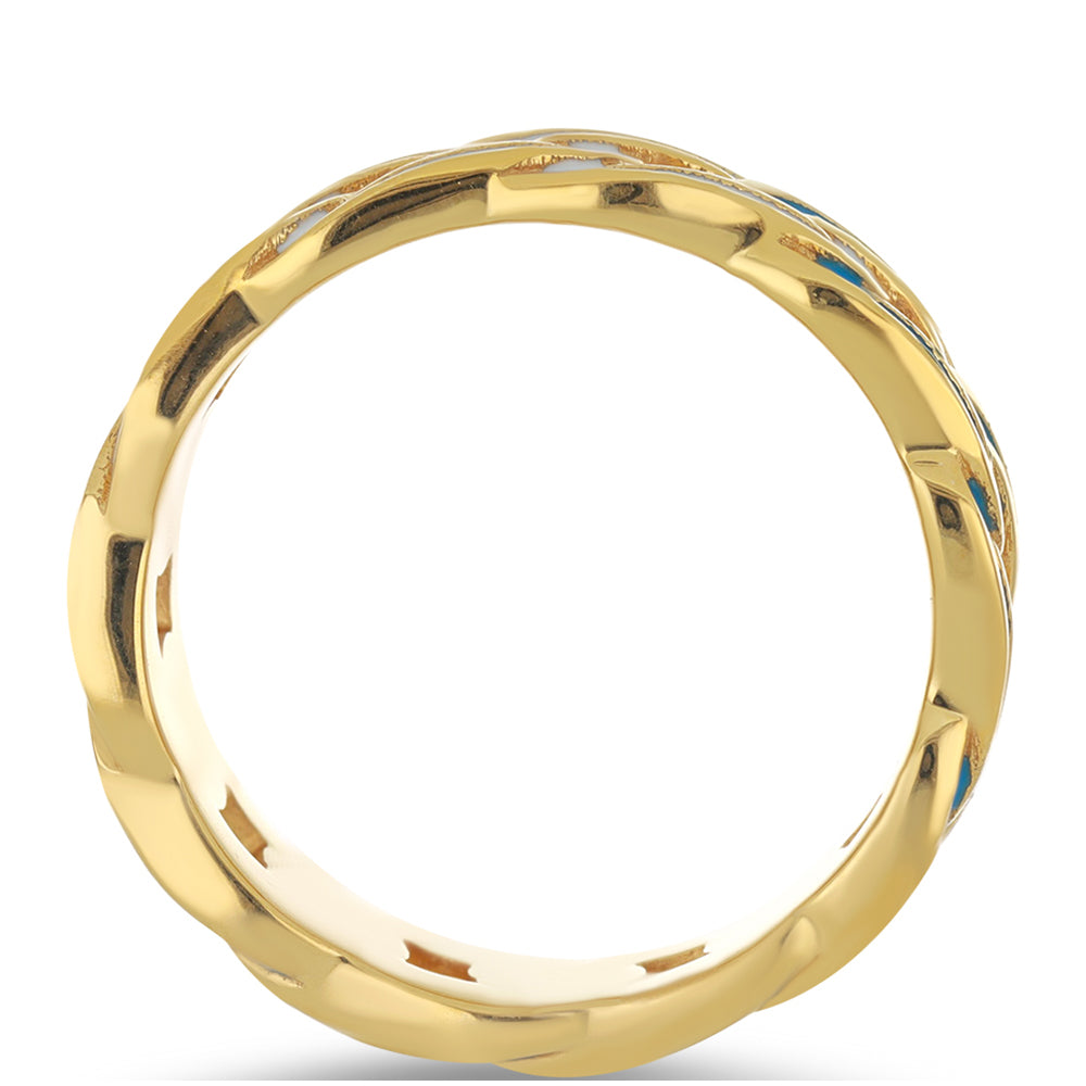 Inel din Argint 925 Placat cu Aur ( 5.58 grame ) cu Email