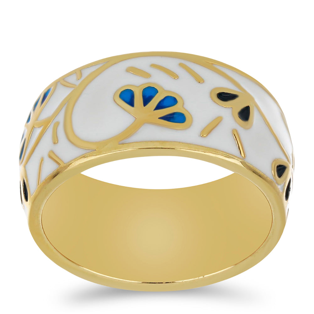 Inel din Argint 925 Placat cu Aur ( 6.68 grame ) cu Email