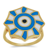 Inel din Argint 925 Placat cu Aur ( 4.94 grame ) cu Email