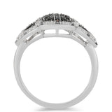 Inel din Argint 925 ( 3.9 grame ) cu Diamant Roșu și Diamant Alb 0.2 Carate