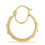 Cercei din Argint 925 Placat cu Aur ( 12.56 grame ) cu Email și Topaz Alb 0.25 Carate