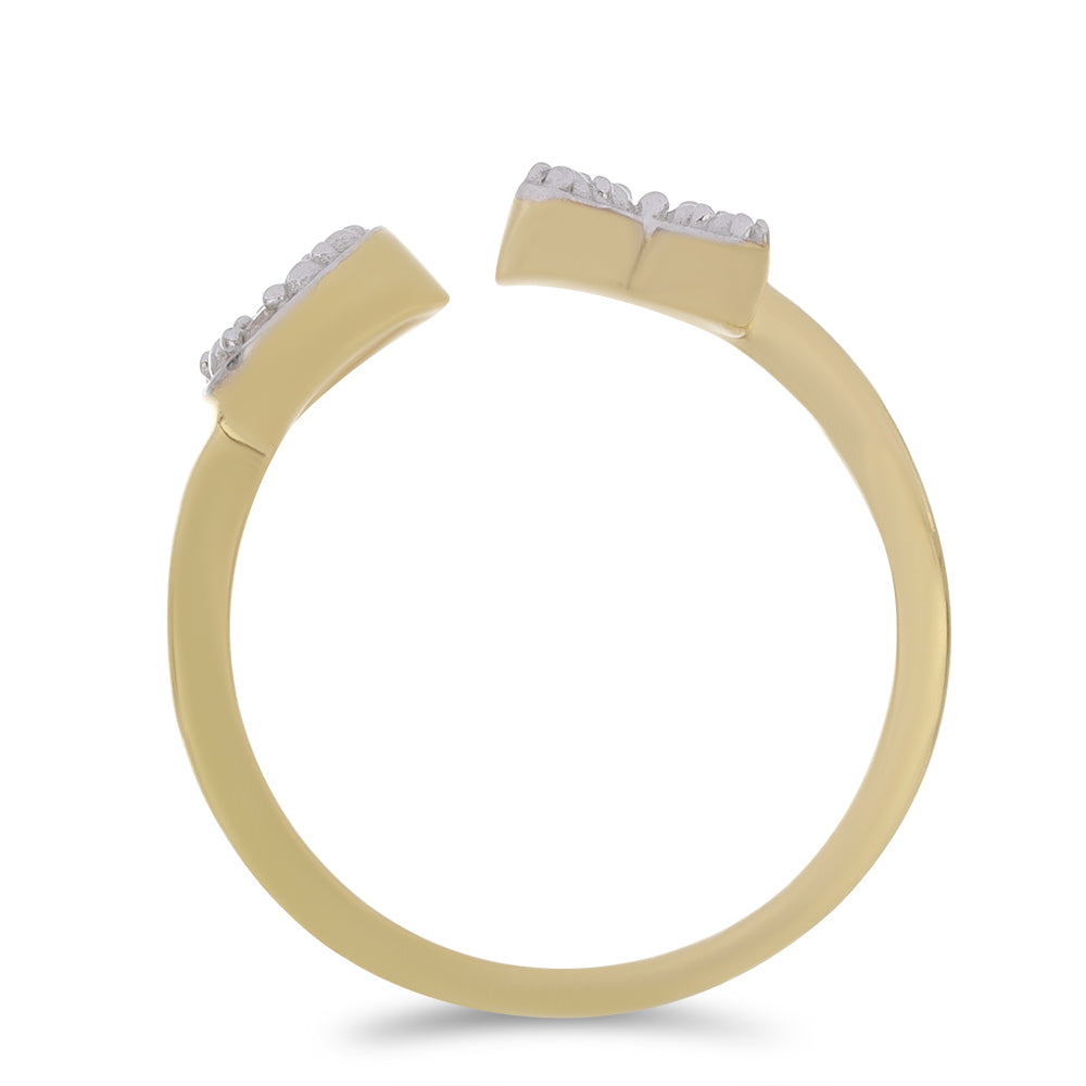 Inel din Argint 925 Placat cu Aur ( 2 grame ) cu Diamant Alb 0.03 Carate