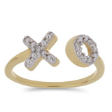 Inel din Argint 925 Placat cu Aur ( 2 grame ) cu Diamant Alb 0.03 Carate