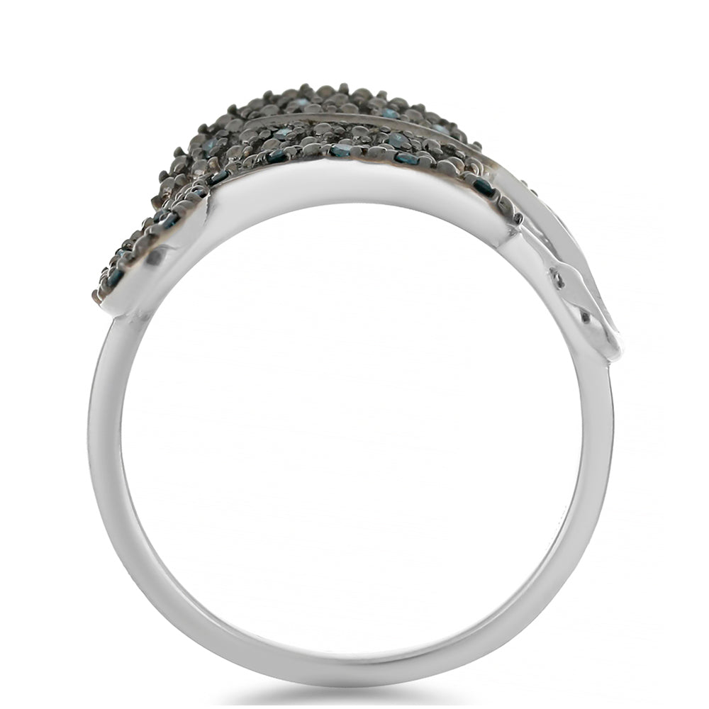 Inel din Argint 925 ( 3.88 grame ) cu Diamant Albastru 0.19 Carate