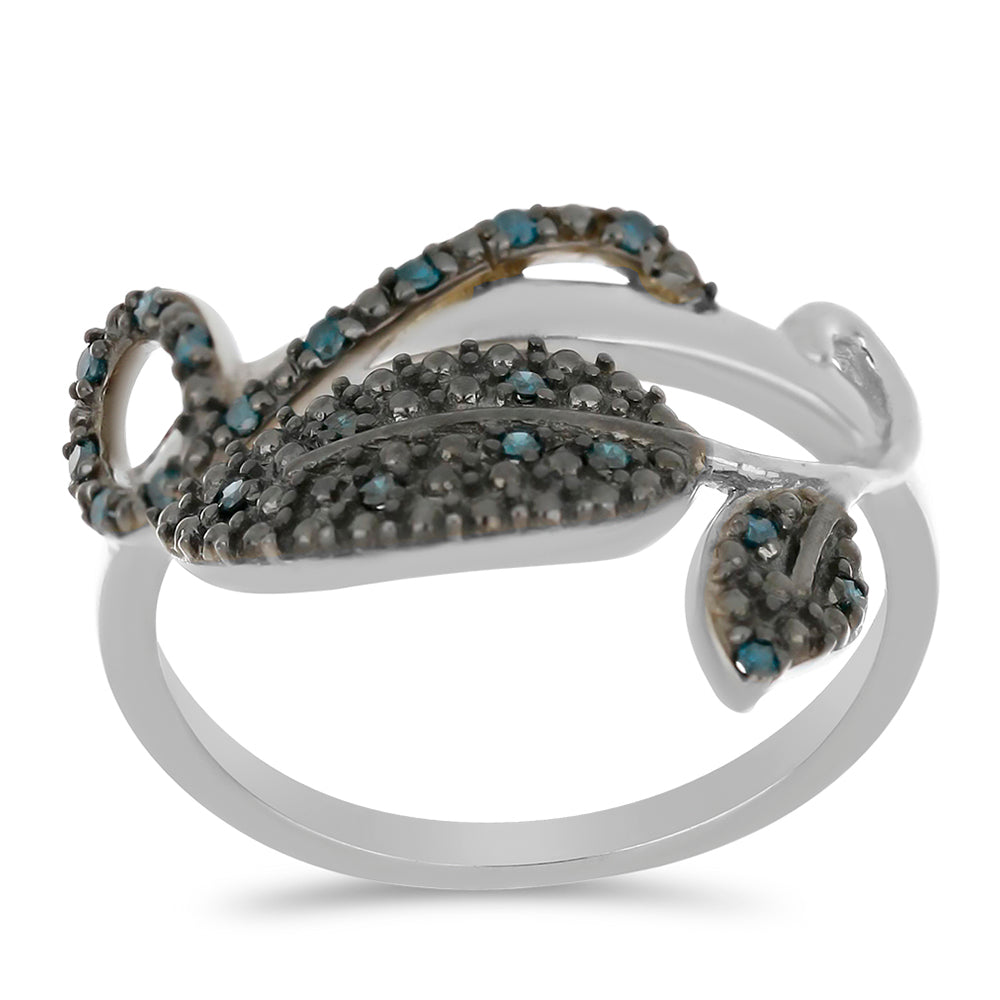 Inel din Argint 925 ( 3.88 grame ) cu Diamant Albastru 0.19 Carate