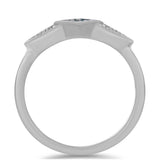 Inel din Argint 925 ( 3.43 grame ) cu Diamant Albastru și Diamant Alb 0.23 Carate