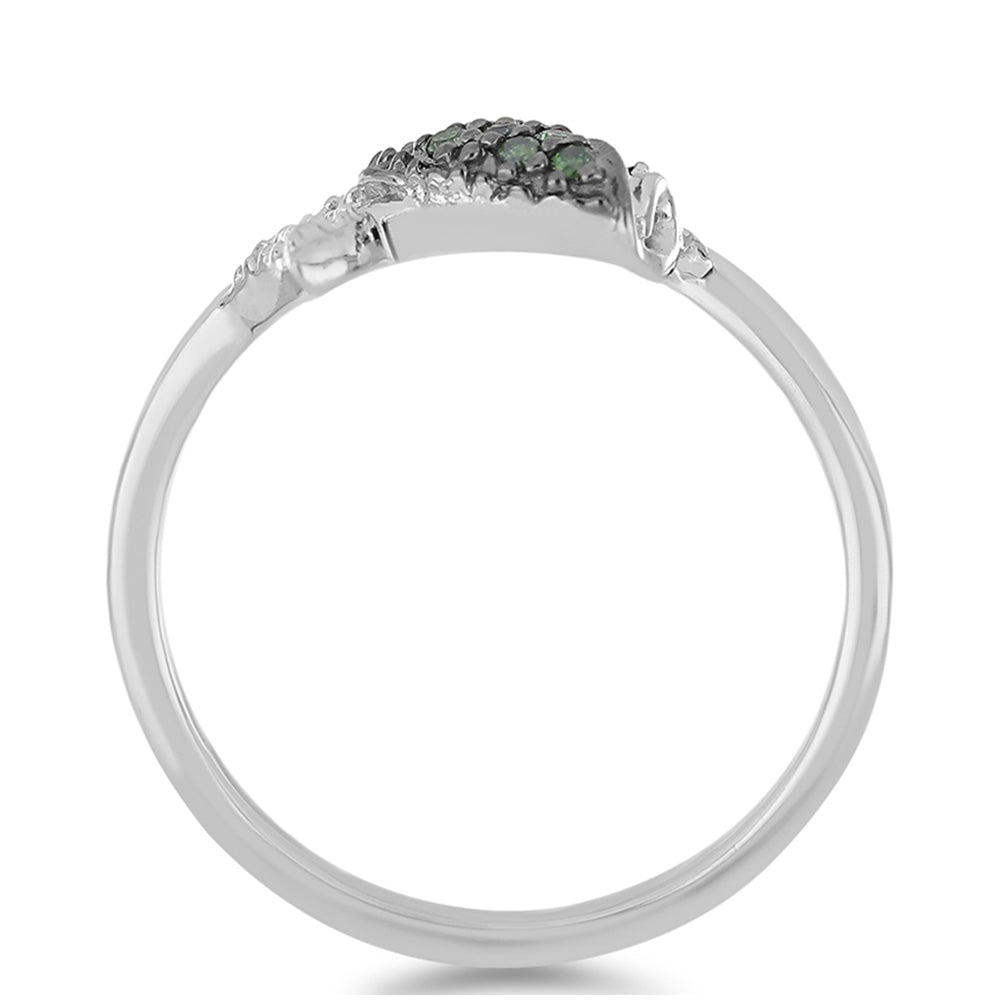 Inel din Argint 925 ( 2.11 grame ) cu Diamant Verde 0.1 Carate