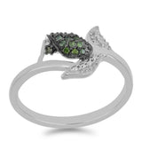 Inel din Argint 925 ( 2.11 grame ) cu Diamant Verde 0.1 Carate