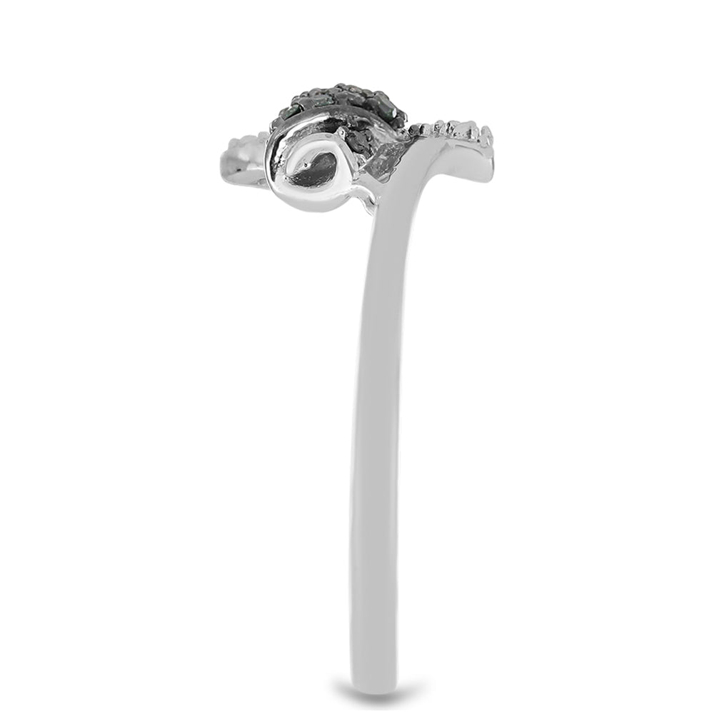 Inel din Argint 925 ( 2.11 grame ) cu Diamant Verde 0.1 Carate