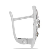 Cercei din Argint 925 ( 3.53 grame ) cu Diamant Verde și Diamant Alb 0.2 Carate