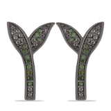 Cercei din Argint 925 ( 2.99 grame ) cu Diamant Verde 0.18 Carate