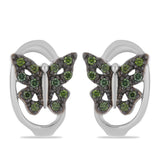 Cercei din Argint 925 ( 3.51 grame ) cu Diamant Verde 0.24 Carate