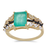 Inel din Argint 925 Placat cu Aur ( 2.6 grame ) cu Cuarț Paraiba și Spinel Negru Gorno Badakhshan 3.59 Carate