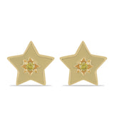 Cercei din Argint 925 Placat cu Aur ( 1.47 grame ) cu Diamant Galben 0.03 Carate