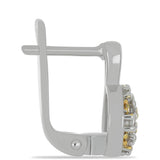 Cercei din Argint 925 Placat cu Aur de 2 tonuri ( 4.01 grame ) cu Diamant Galben și Diamant Alb 0.36 Carate