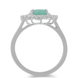 Inel din Argint 925 ( 3.88 grame ) cu Smarald Brazilian și Zircon Alb 3.06 Carate