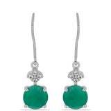 Cercei din Argint 925 ( 2.32 grame ) cu Smarald Brazilian și Topaz Alb 3.66 Carate