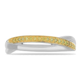 Inel din Argint 925 ( 2.9 grame ) cu Diamant Galben 0.16 Carate