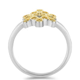 Inel din Argint 925 ( 2.55 grame ) cu Diamant Galben 0.1 Carate