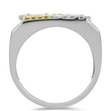Inel din Argint 925 ( 6.5 grame ) cu Diamant Galben 0.14 Carate