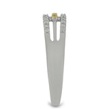 Inel din Argint 925 ( 2.83 grame ) cu Diamant Galben și Diamant Alb 0.21 Carate