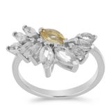 Inel din Argint 925 ( 2.52 grame ) cu Citrin Ural și Topaz Alb 1.38 Carate