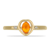 Inel din Argint 925 Placat cu Aur ( 2.04 grame ) cu Opal de Foc Lega Dembi și Topaz Alb 0.32 Carate
