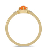 Inel din Argint 925 Placat cu Aur ( 2.04 grame ) cu Opal de Foc Lega Dembi și Topaz Alb 0.32 Carate