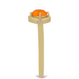 Inel din Argint 925 Placat cu Aur ( 2.04 grame ) cu Opal de Foc Lega Dembi și Topaz Alb 0.32 Carate