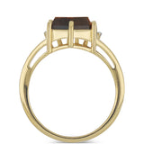 Inel din Argint 925 Placat cu Aur ( 2.85 grame ) cu Ochi de Tigru și Topaz Alb 2.7 Carate