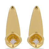 Cercei din Argint 925 Placat cu Aur ( 3.71 grame ) cu Diamant Alb 0.03 Carate